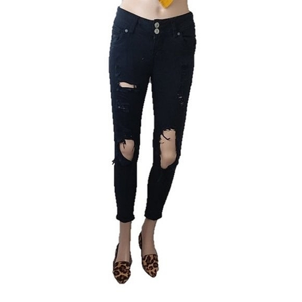 Wallflower Distressed Black Skinny Jeans